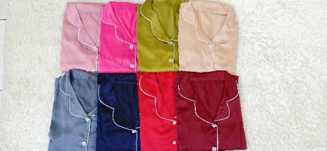 OBRAL PIYAMA DASTER SATIN WARNA / SATIN PREMIUM VELVET