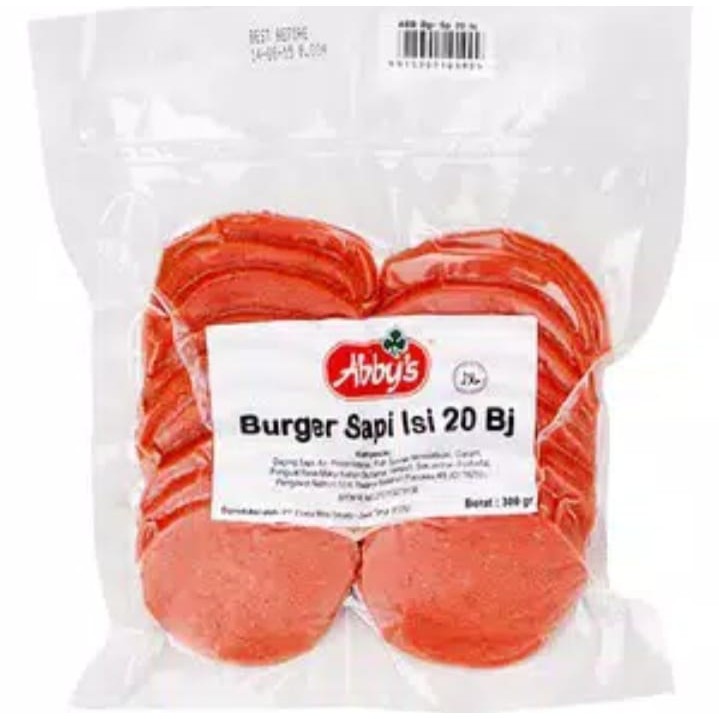 beef Abbys Burger Sapi 300gr isi 20pcs abbys burger sapi mini