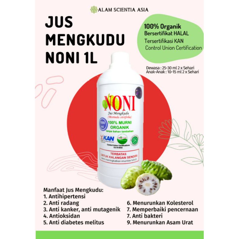 

jus mengkudu original 1 Ltr herbal