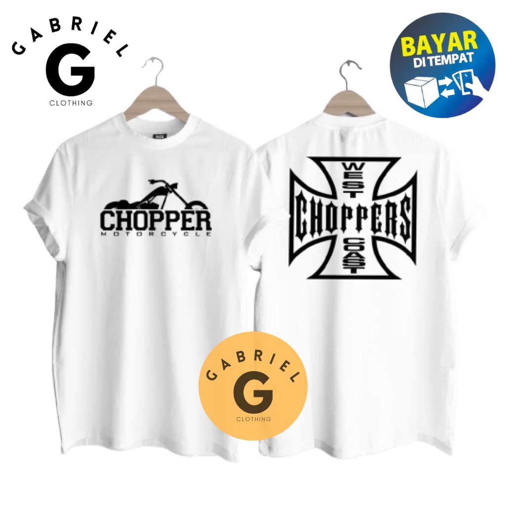 Kaos Distro CHOPPER MOTORCYCLE WEST COAST CHOPPERS / Kaos Pria Dan Kaos Wanita Bahan Katun Combed 30