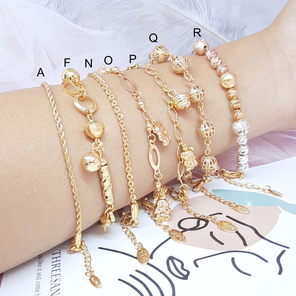 Gelang Xuping Gold Lapis Emas 18k Rantai Kecil Motif Sisik - BB096