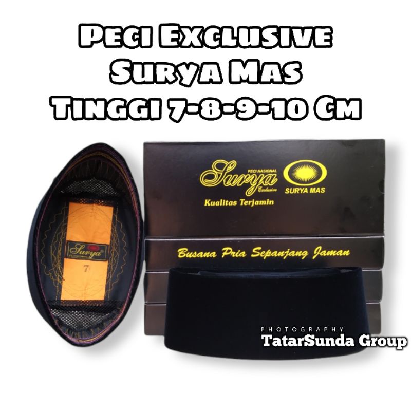 Songkok Hitam Peci Dewasa Surya Mas Motif Manis Tinggi 7 Cm 8 Cm 9 Cm 10 Cm Exclusive Hitam Polos Ac Kualitas Peci Manis HM. TOHA