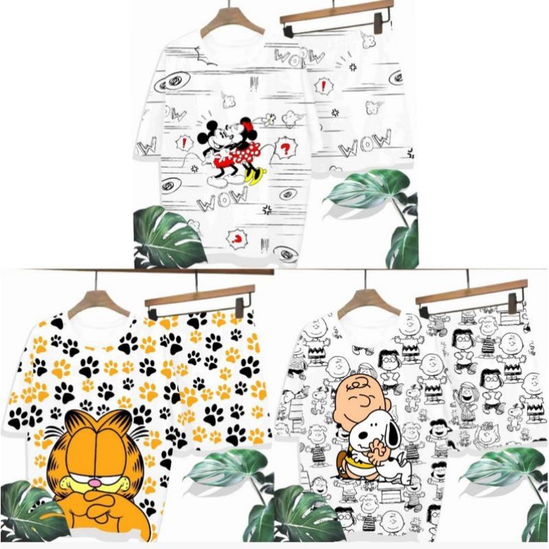 BAJU TIDUR WANITA DEWASA MICKEY / SNOOPY / GARFIELD