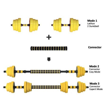 Dumbell Barbel SPEEDS Set 25 Kg Tiang Angkat Beban Besi