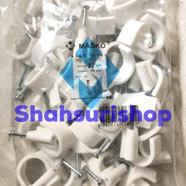 KLEM KABEL 22 MM BISA UNTUK PIPA 1/2 INCH MERK MASKO PAKU BETON