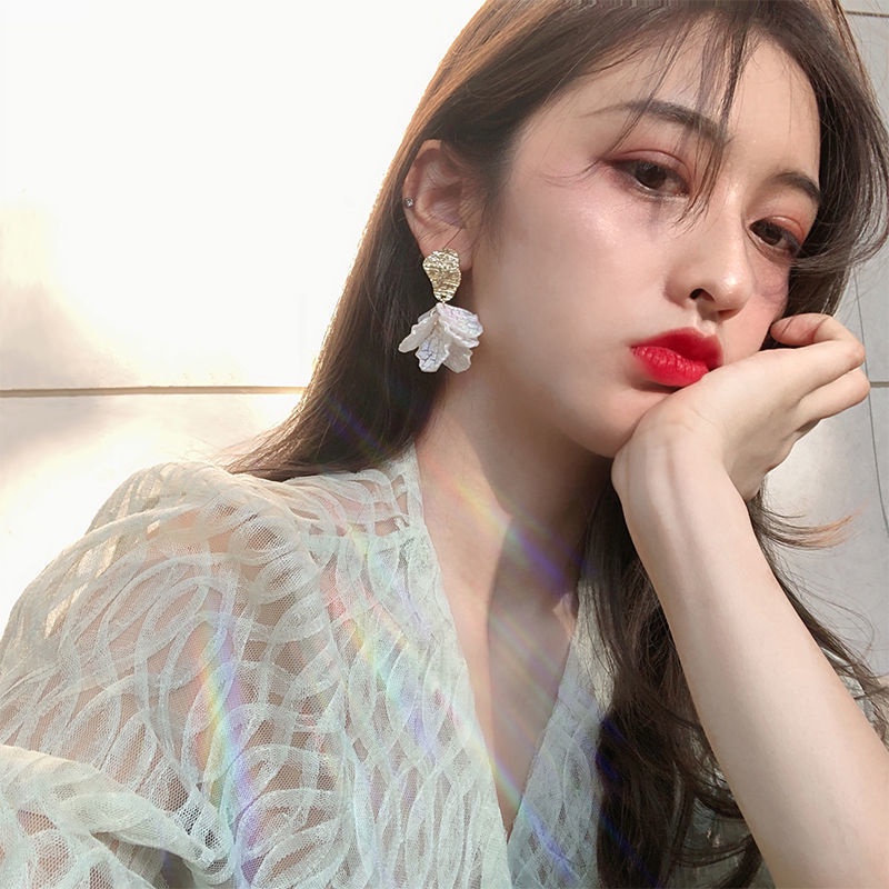 Baru kancing Super fairy Mori gaya Korea tidak teratur dengan kepribadian shell pola anting-anting p