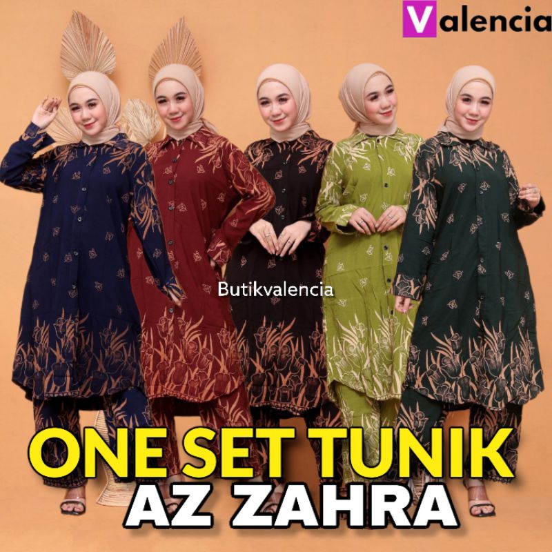 One Set Tunik Rayon Premium Lengan Panjang LD 110 Setelan Tunik Wanita Muslim Kekinian