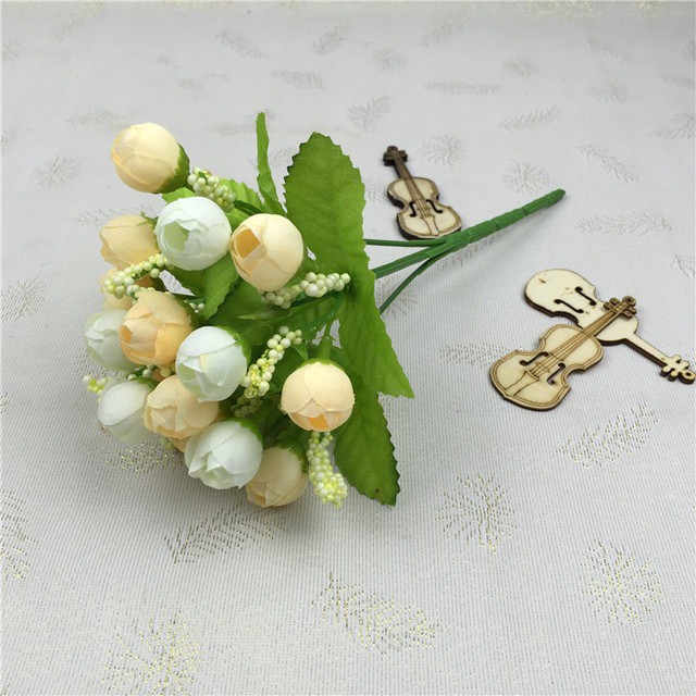 COD BUNGA MAWAR  BUNGA TANGKAI PLASTIK BUNGA ARTIFISIAL BUNGA PAJANGAN IMITASI BUNGA HIASAN BT9005-PUTIH