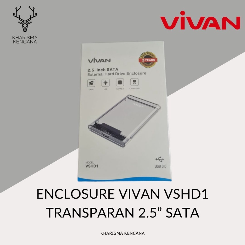 ENCLOSURE VIVAN VSHD1 TRANSPARAN 2.5” SATA