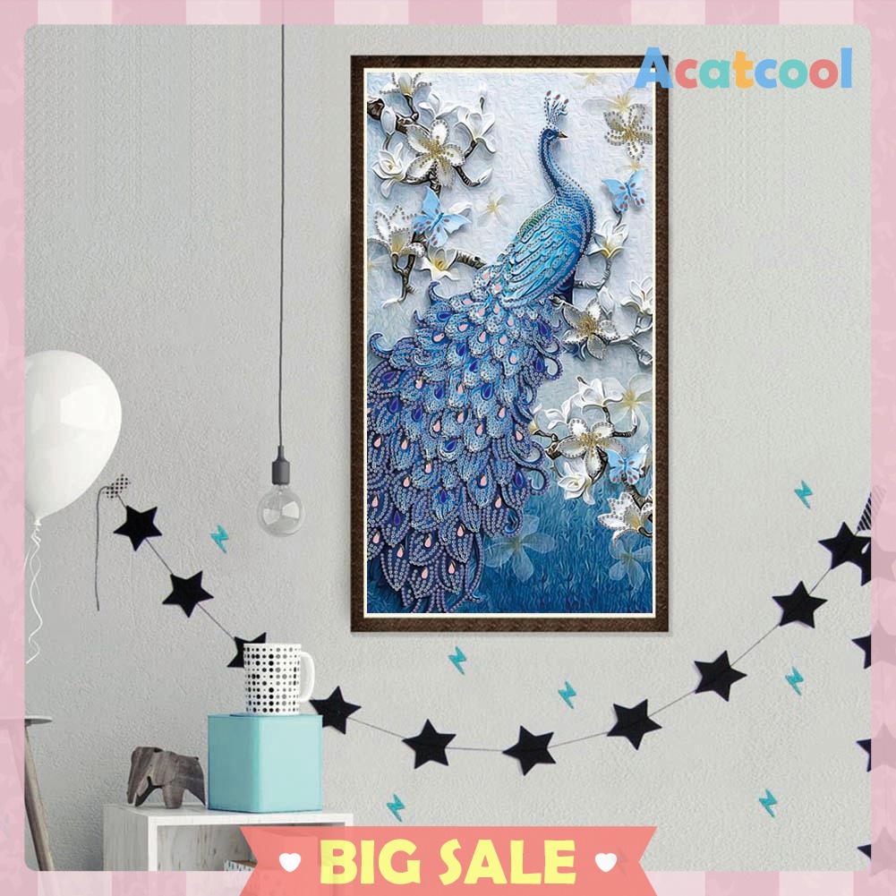 5D DIY Special-shaped Drill Diamond Painting Peacock Cross Stitch Craft Kit