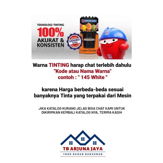 Cat Tembok Nippon Paint VINILEX 5 KG Cap Kembang INTERIOR &amp; EXTERIOR | Ready Cat TINTING / OPLOS VINILEX dengan MESIN Warna Request