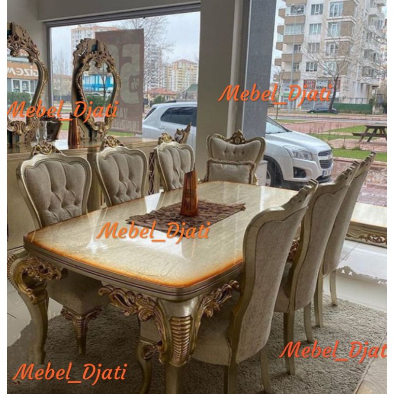 KursiMakan meja makan Jati mewah 4 kursi