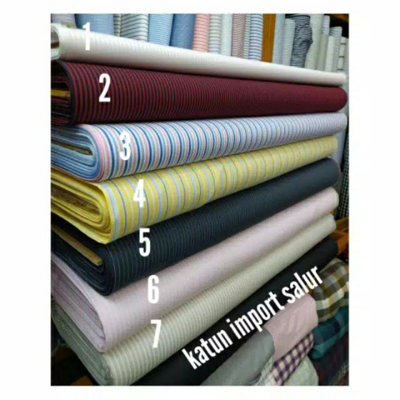 Kain katun salur import exlusiv / Bahan kain kemeja katun salur