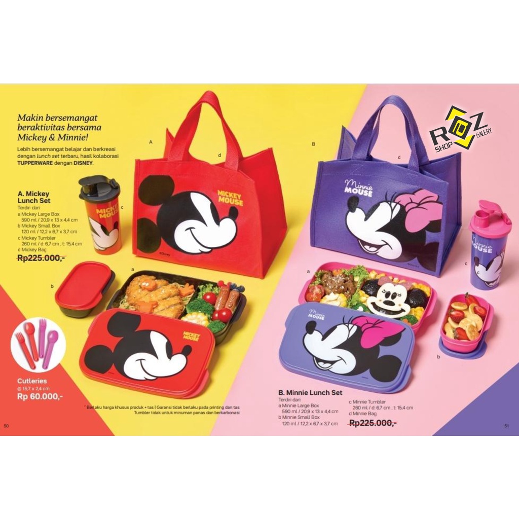 Kotak Makan | Lunch Box Set | Mickey and Minnie | Tupperware