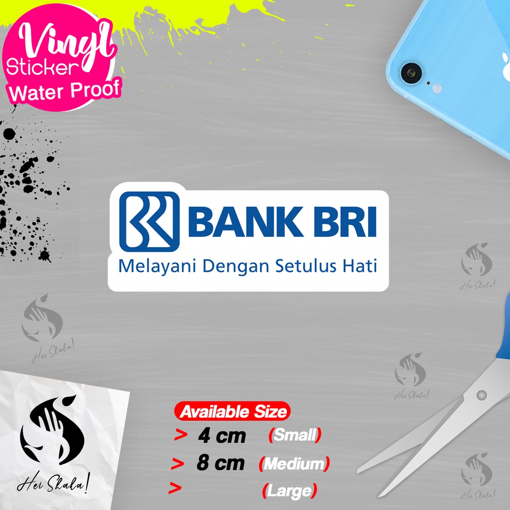 

Stiker Bank Rakyat Indonesia BRI Sticker Logo Perusahaan BUMN Bahan Vinyl Anti Air