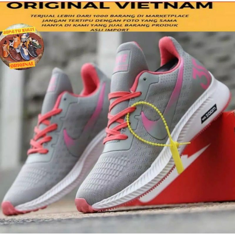 TERBARU ! SEPATU SNEAKERS OLAHRAGA WANITA NIKE AIR ZOOM PEGASUS 35 TURBO PARTICLE GREY PREMIUM