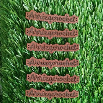 Label kulit / label kulit imitasi / label kulit sintetis / label tas rajut / label tas handmade