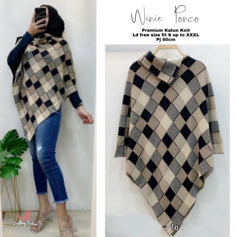 Wiana Ponco Rajut//Cardigan//Rajut Wanita//Ponco//Baju Rajut//Blouse Rajut