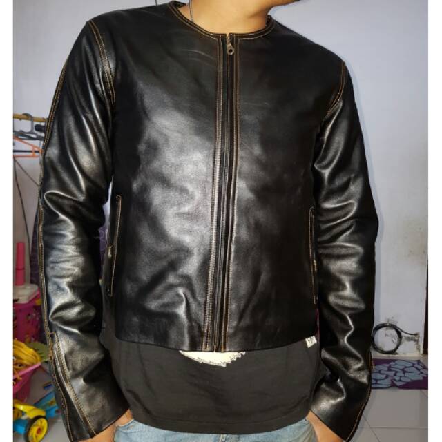 Jaket kulit asli bahan domba