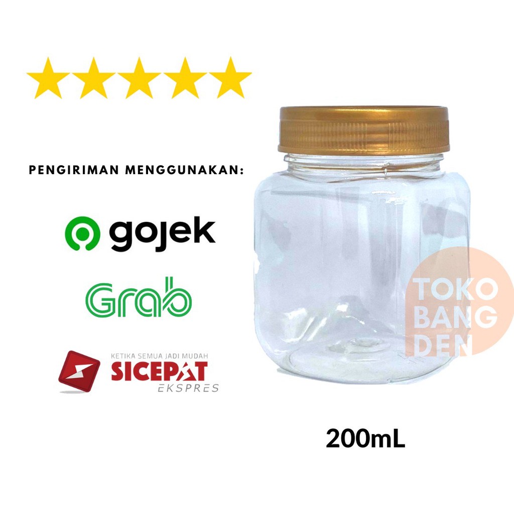 TOPLES JAR 200 ML / TOPLES PLASTIK 200 ML / JAR KOTAK 200 ML / TOPLES JAR PLASTIK ECERAN