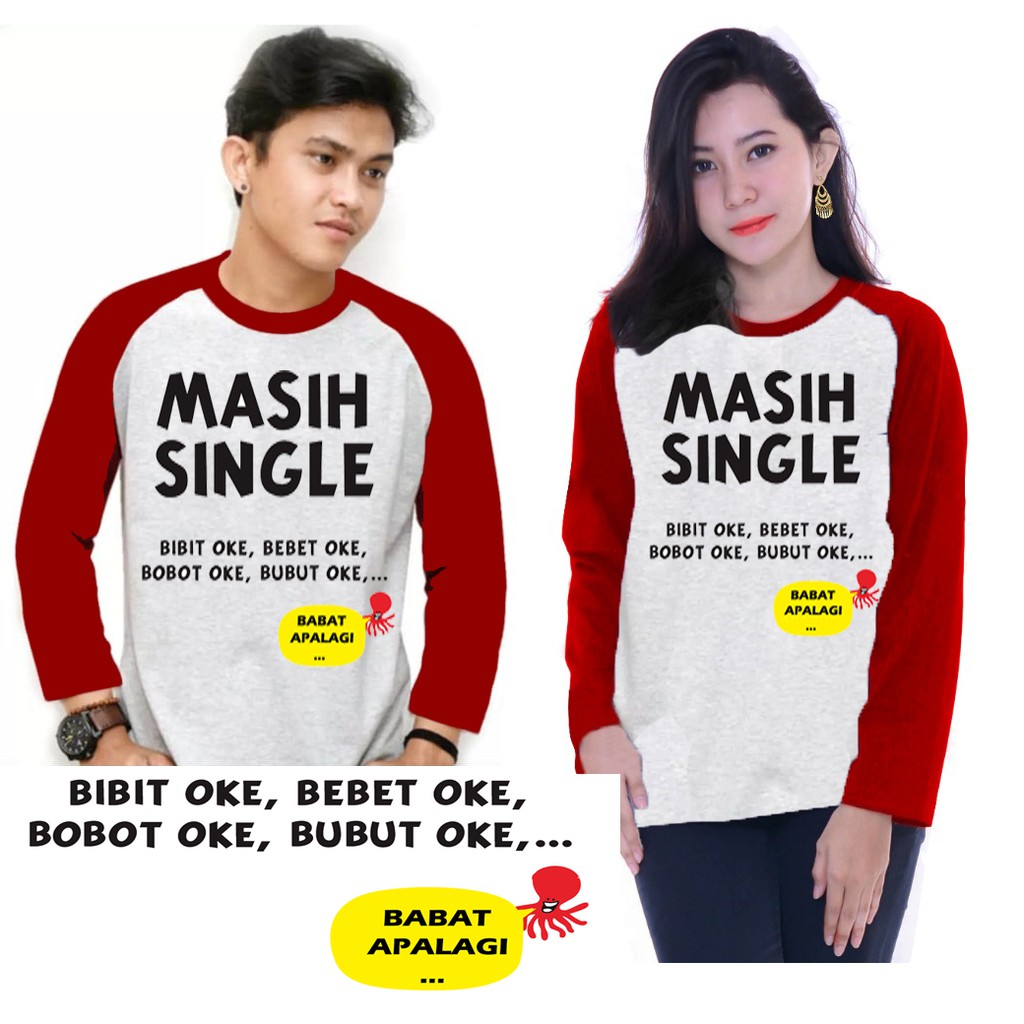 Kaos Raglan Gambar Single | Lengan Panjang | Ukuran M - L - XL -XXL