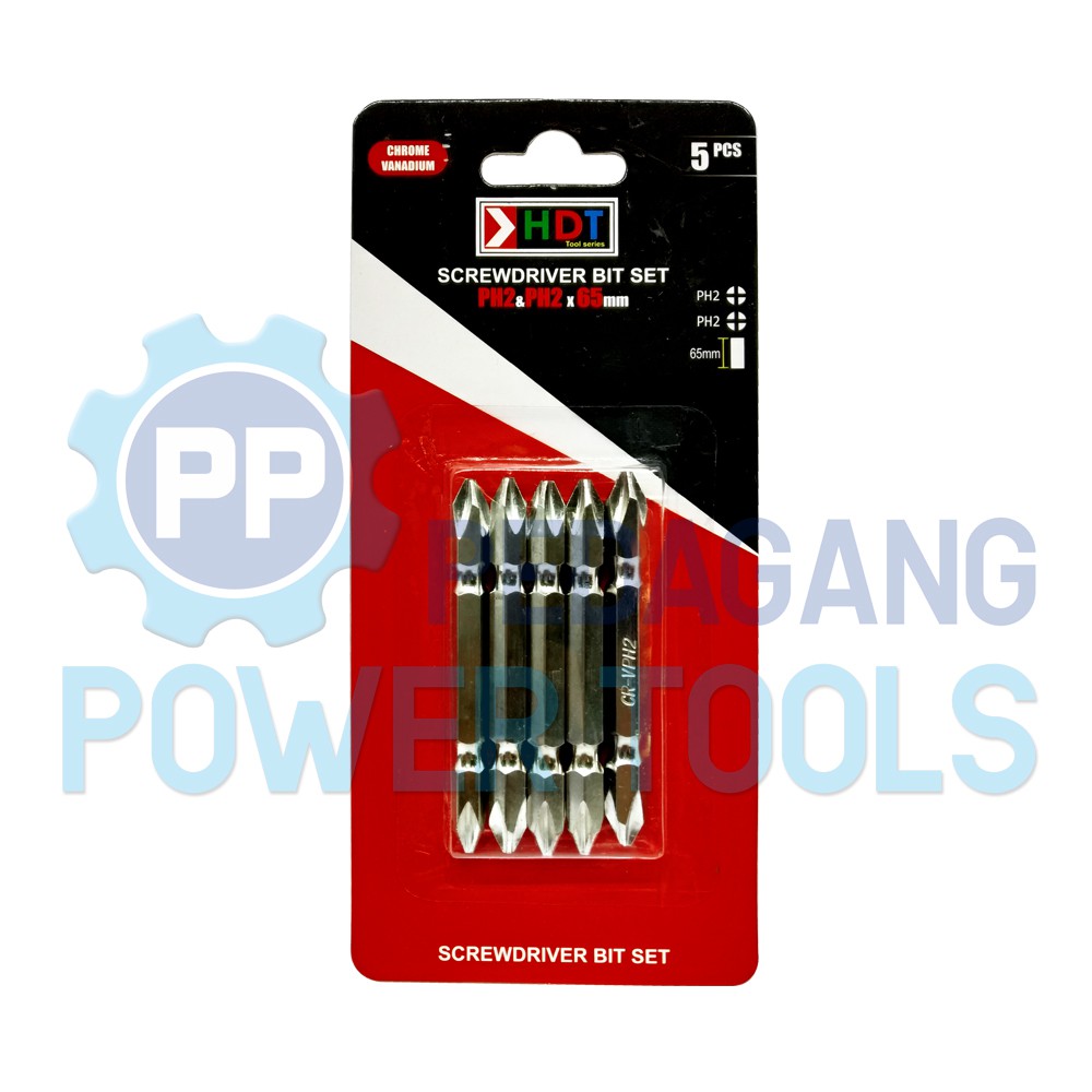 HDT MATA OBENG ANGIN PH2 X PH2 X 65 MM MATA BOR OBENG PLUS SET 5 PCS