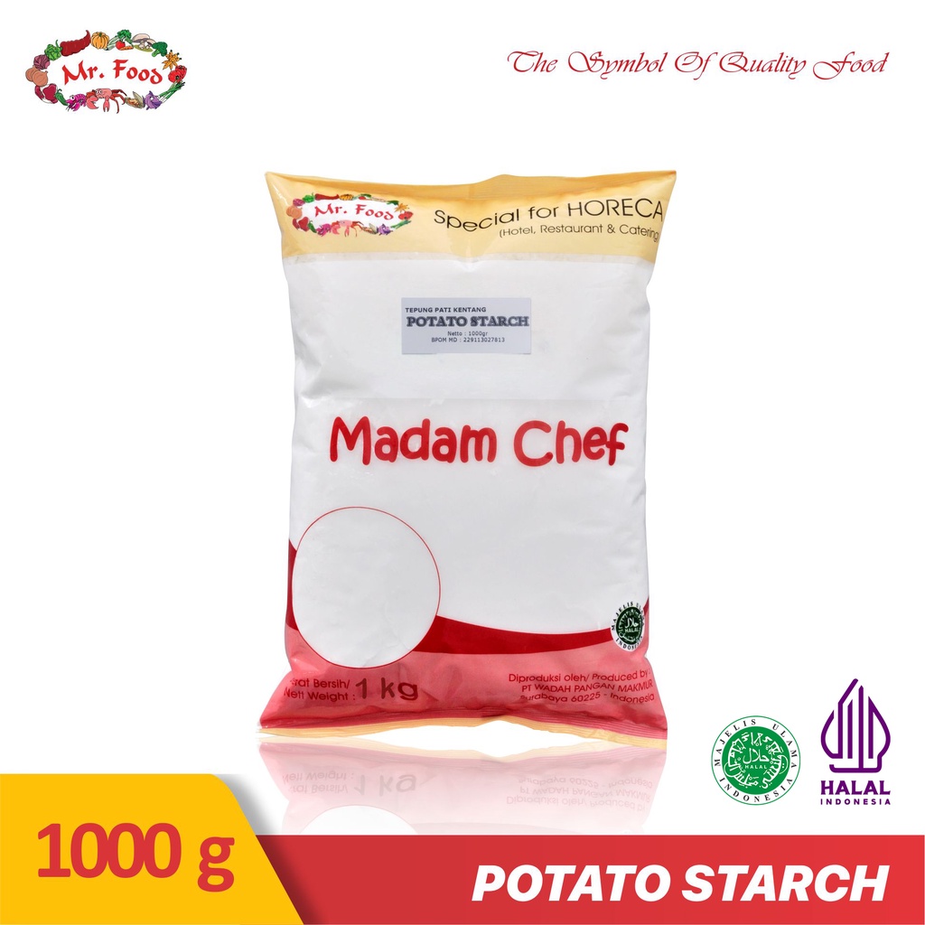 

Potato Starch / Tepung Pati Kentang Mr. Food Kemasan 1000gr