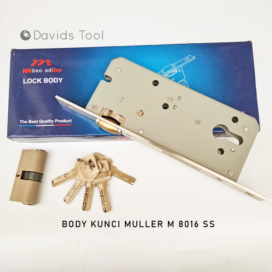 Muller Body Kunci Pintu Pelor Set Stainless Slot Stenlis 8016