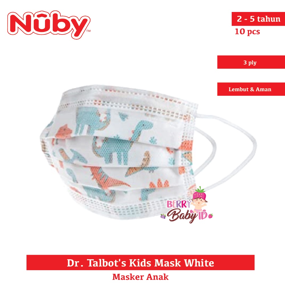 Nuby Dr. Talbot's Disposable Face Mask Masker Anak Earloop 10 pcs Berry Mart