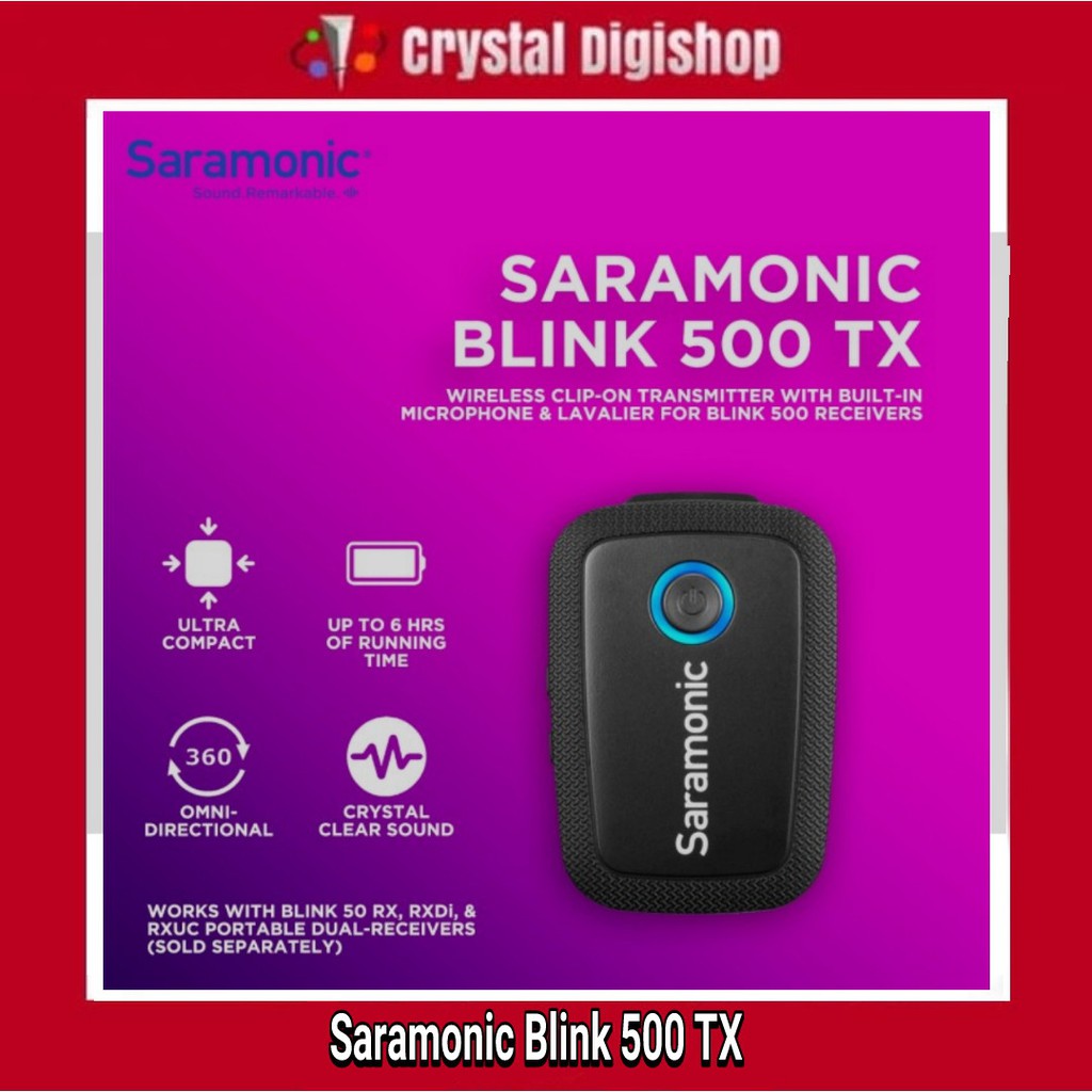 BLINK 500 TX WIRELESS CLIP-ON TRANSMITTER WITH BUILT-IN MICROPHONE