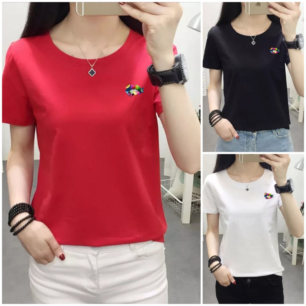 Kaos wanita cotton combed 30s / Baju wanita cotton combed  / Kaos polos wanita lengan pendek Bee108