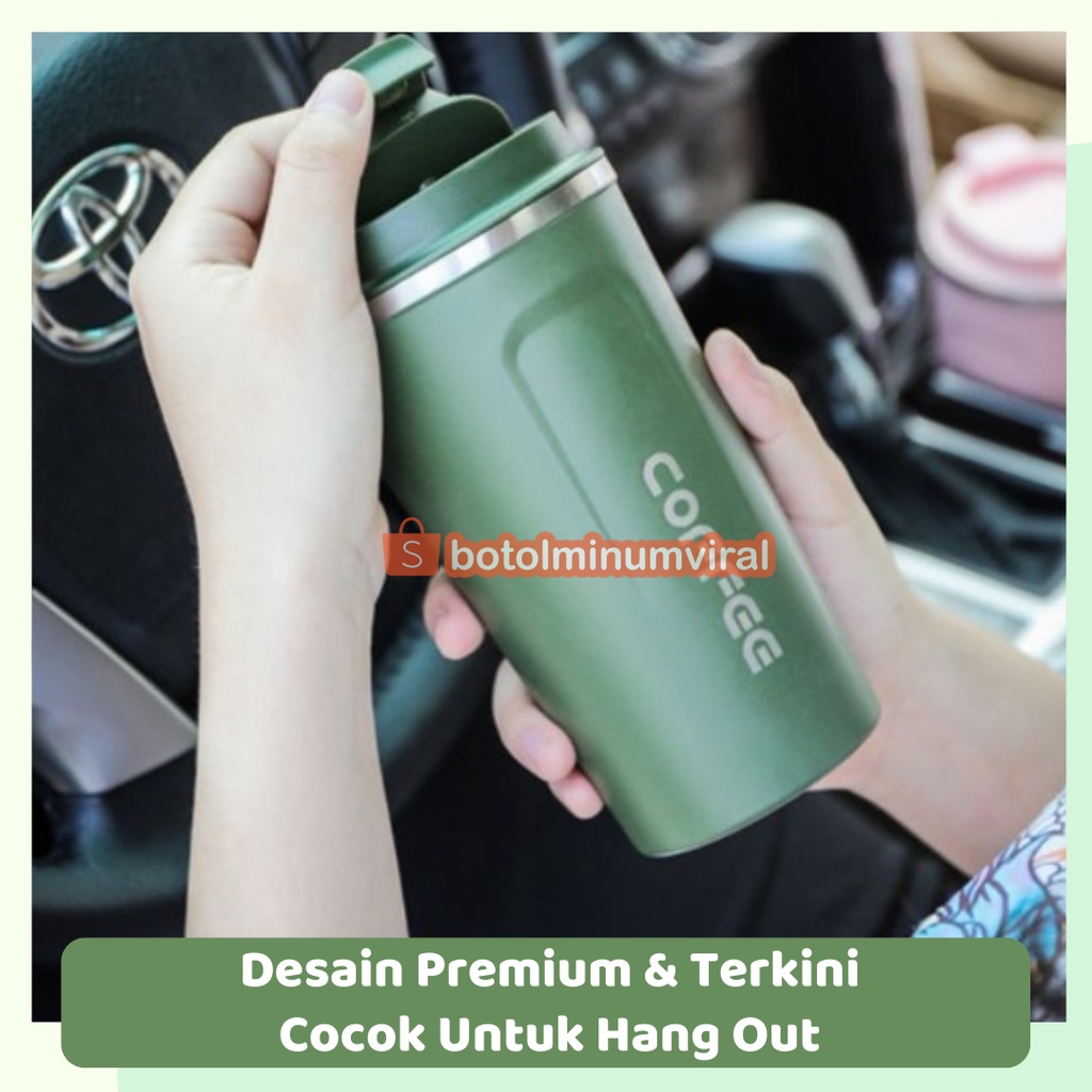 Tumbler Mug Stainless Thermos Coffee Gelas Kopi Portable 380ml Termos Premium