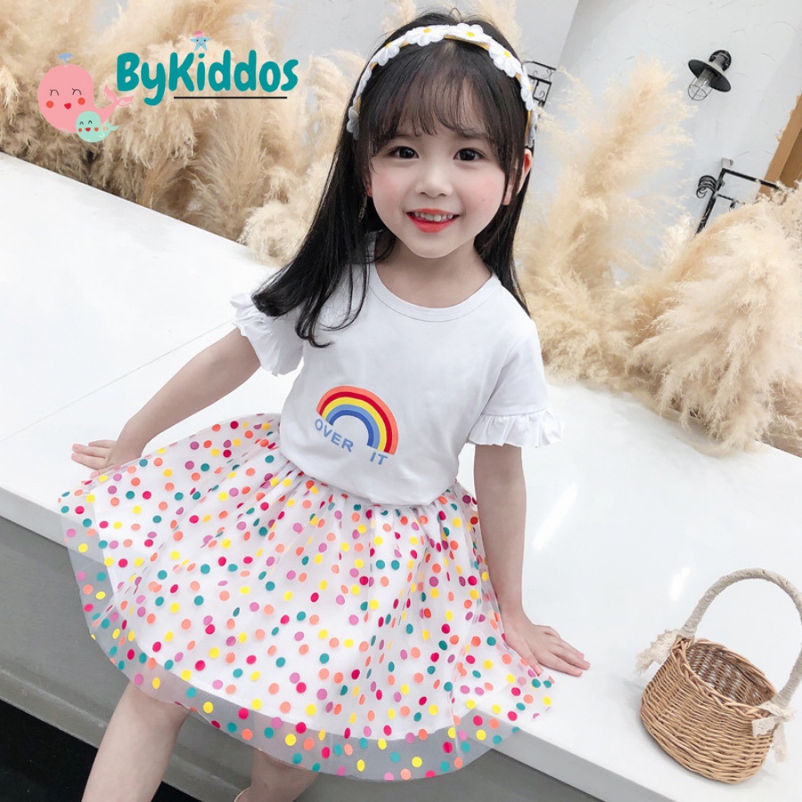 ByKiddos - Dress OVER IT RAINBOW / Baju Dress Anak Perempuan Import / Dress Anak Impor