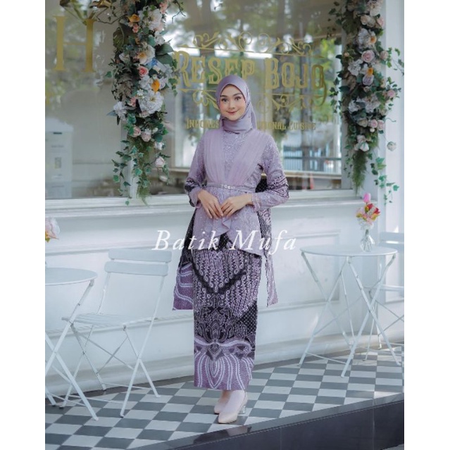 SET COUPLE AVEENA MAUVE KEBAYA WISUDA TERBARU 2022 KEBAYA MODERN KEBAYA TUNANGAN BAJU LAMARAN