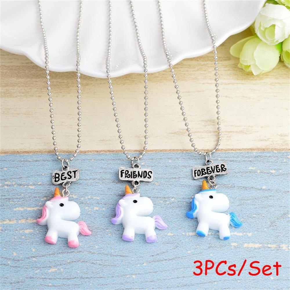 Lily 3PCs/Set Bff Kalung New Best Friend Forever Jewelry Manik Rantai