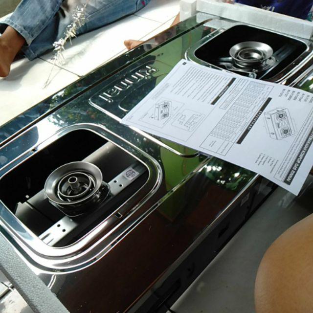 Kompor Rinnai Ri 712 A Stainless 2 Tungku Api Lilin Burner Kuningan Body Besar Grande Series Ri-712a