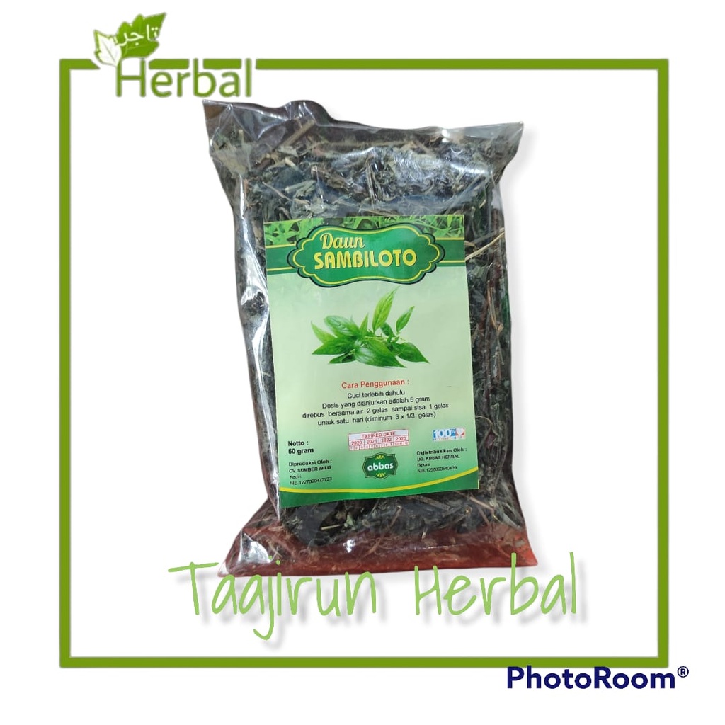 

Daun Sambiloto 50gr Abbas Herbal Sambiloto