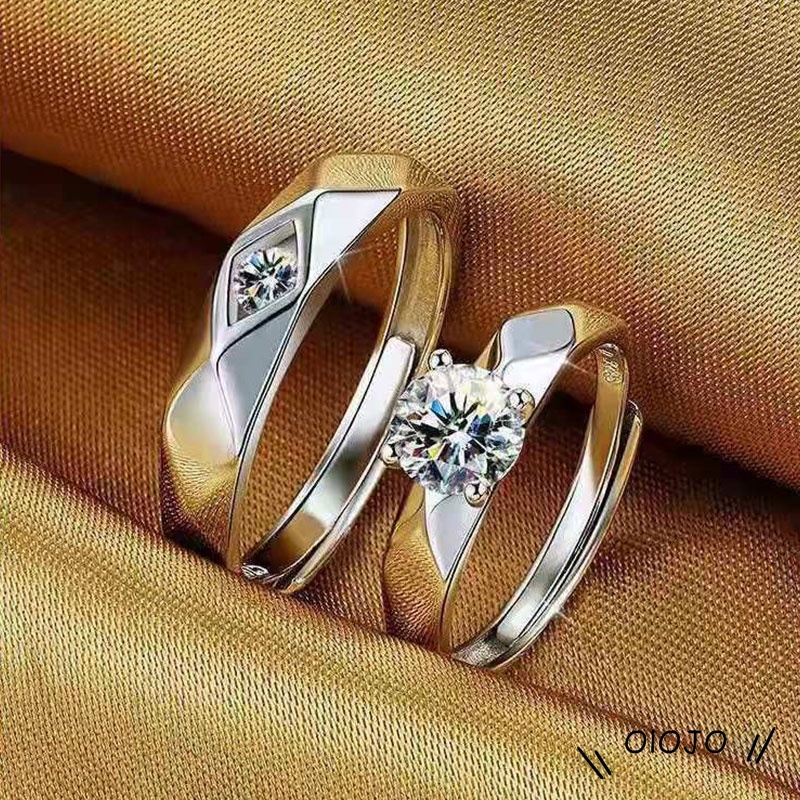 Cincin Sterling Silver 925 Dengan Cubic Zircon Lapis Emas Untuk Wanita - ol