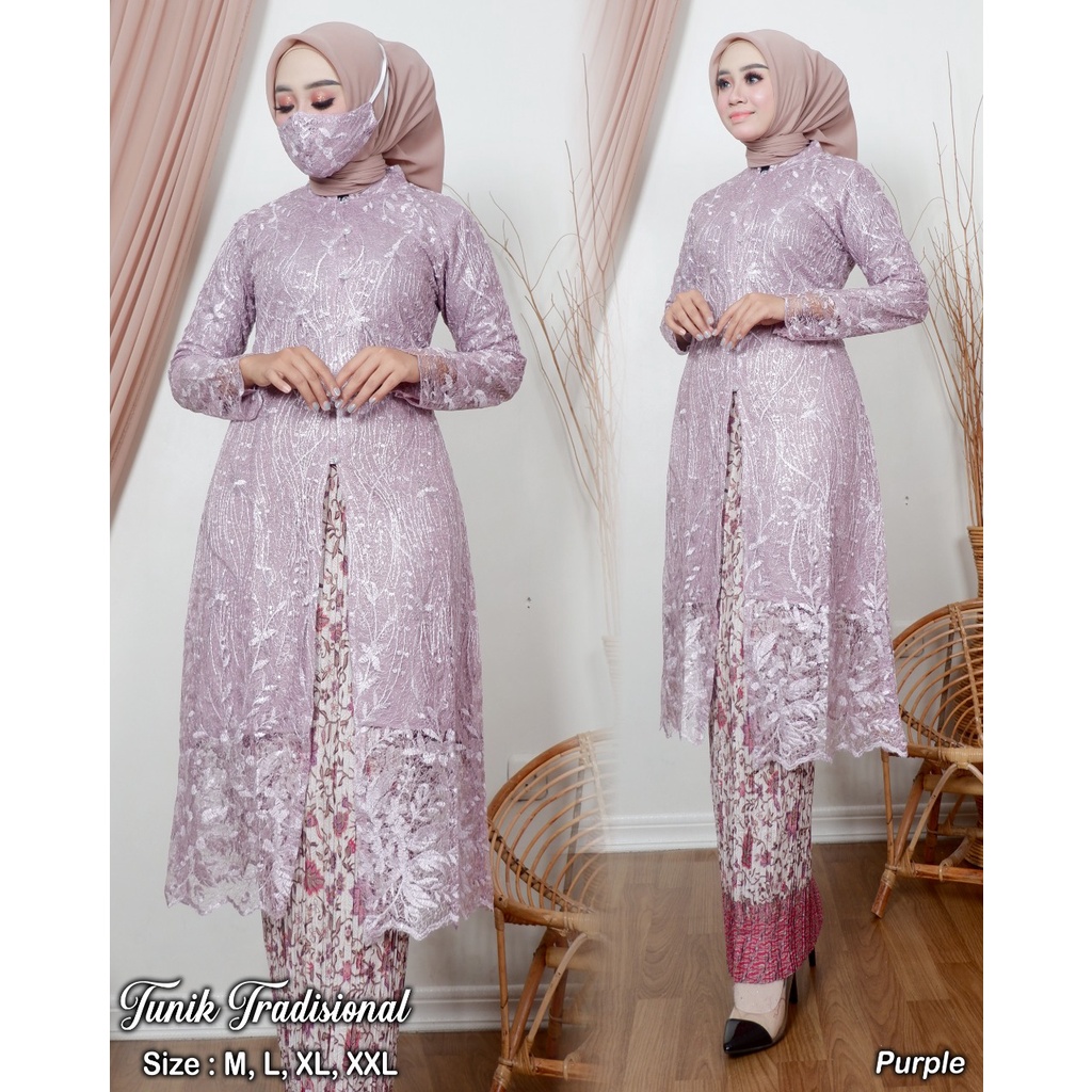 Permata Olshop / Kebaya Tunik Tradisional AD / Tunik Kebaya / Baju Lamaran Modern / Kebaya Busui