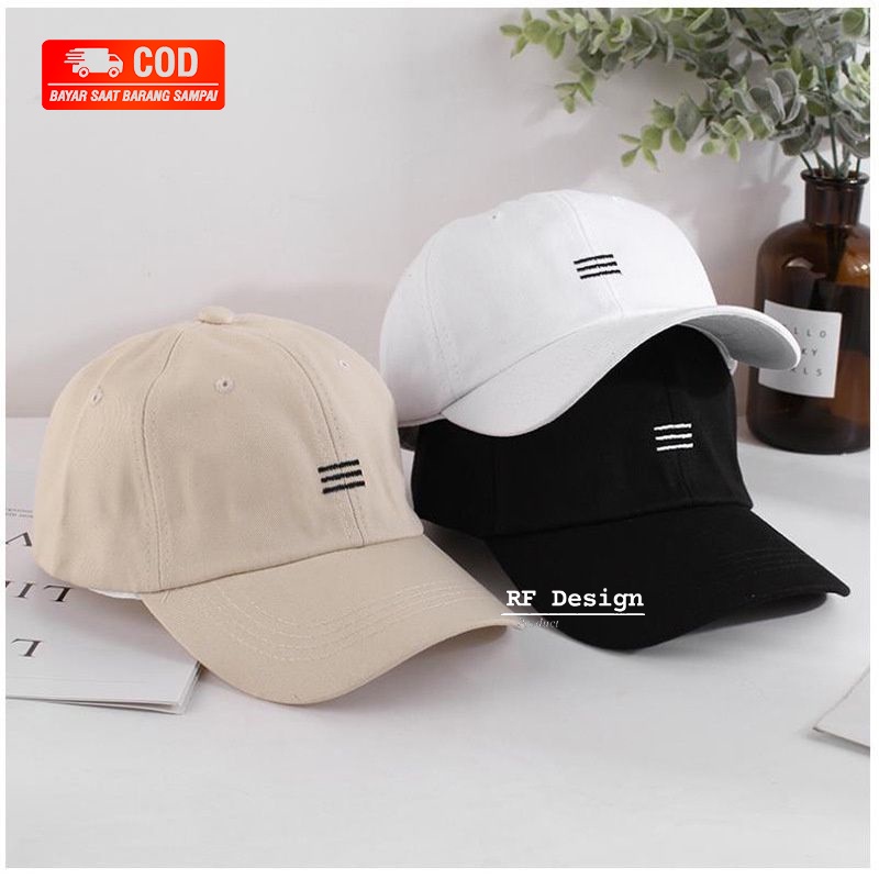 TOPI BASSEBALL MODEL GARIS TIGA / TOPI PRIA DAN WANITA / TOPI KEKINIAN HITS MODEL TERBARU / TOPI TER