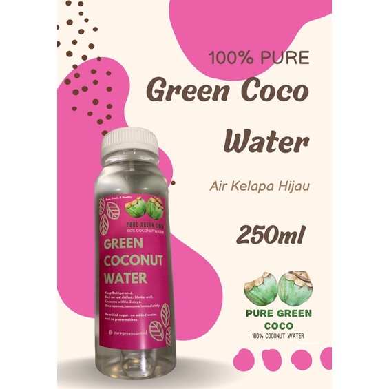 

Air Kelapa Hijau / Ijo Murni Asli 250ml by PureGreenCoco