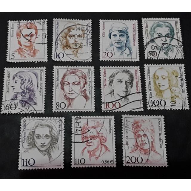 

Perangko jerman set 11 pcs seri tokoh wanita