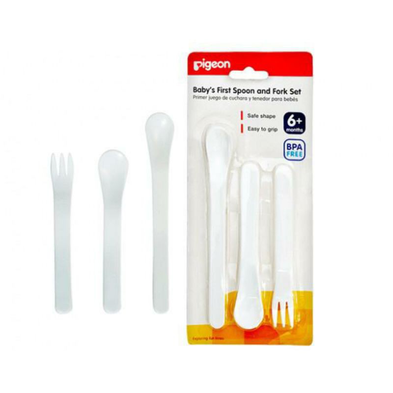 PIGEON Baby's First Spoon and Fork Set 6m+