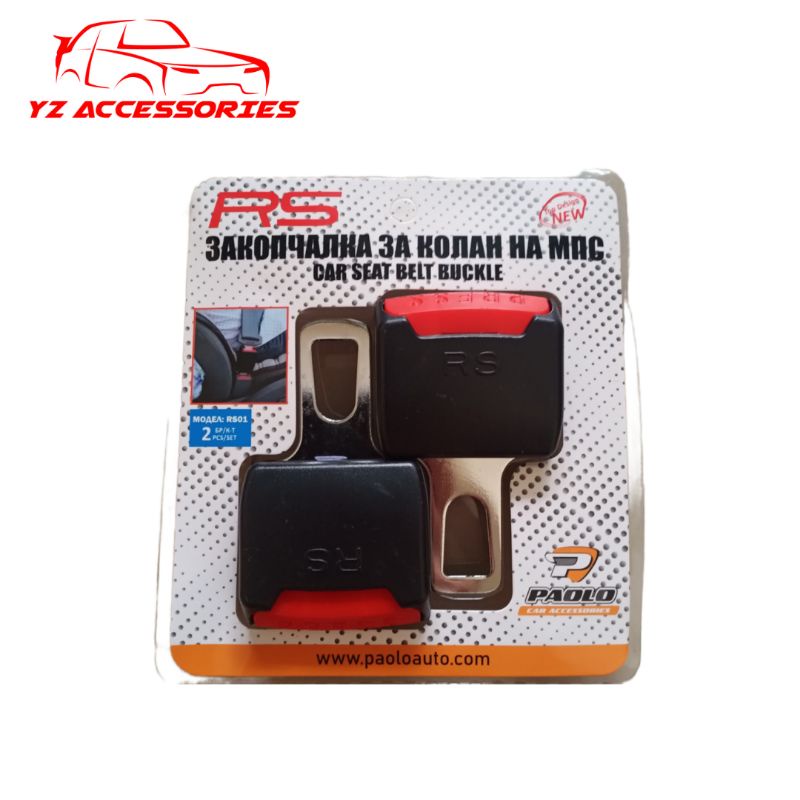 isi 2pcs Colokan Safety Belt Sabuk Pengaman Mobil RS Universal Hitam Cream Abu