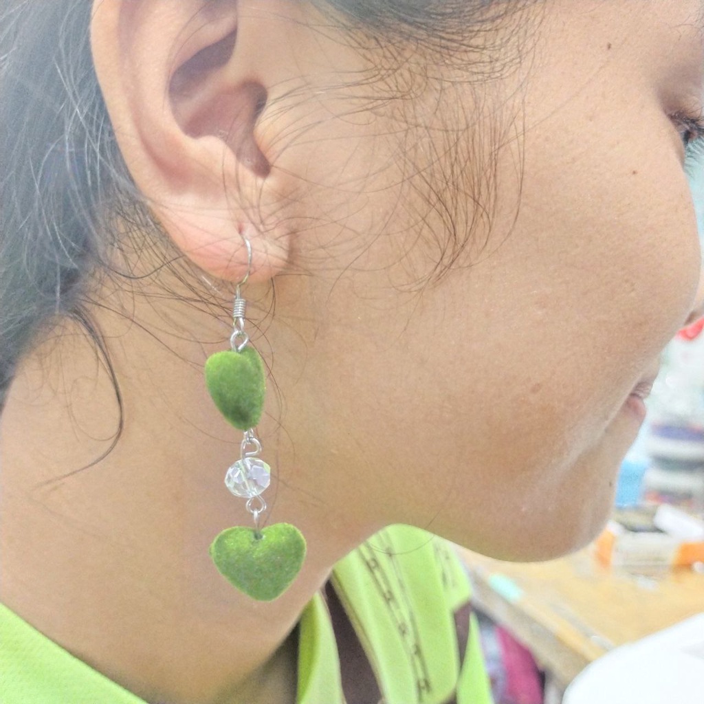 Anting Love Kristal Fashin Hijab Kekinian