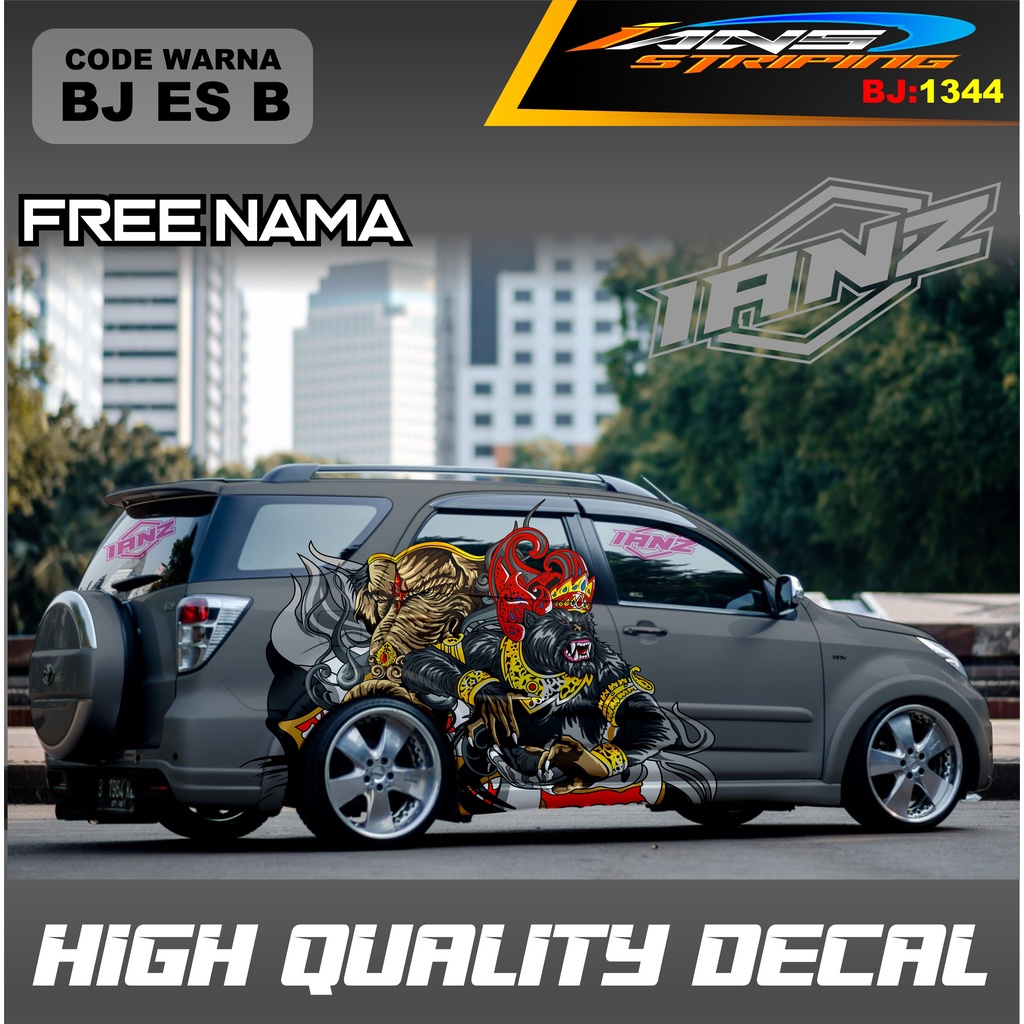 DECAL STICKER ANOMAN TERIOS / STIKER MOBIL DESAIN TERBARU / DECAL STICKER MOBIL AVANZA XENIA INNOVA PAJERO