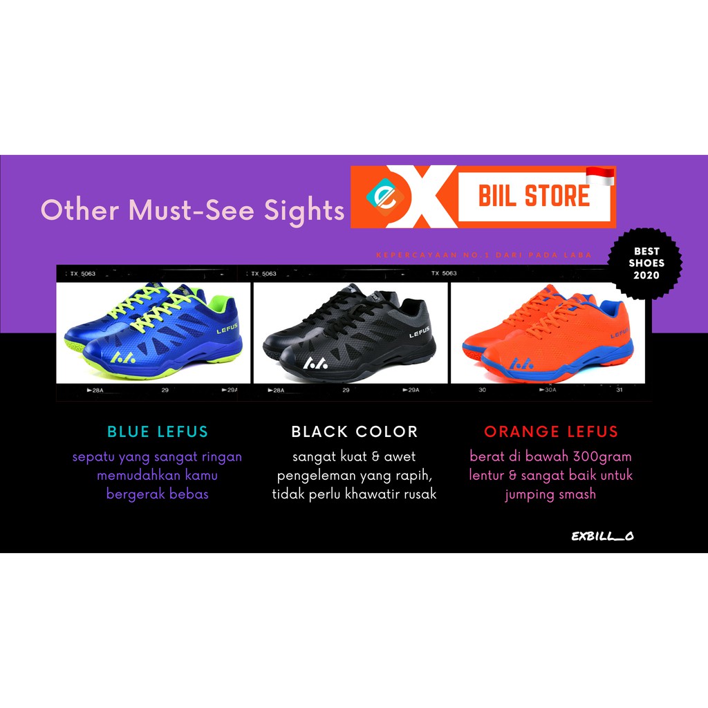 READY Exbill Sepatu Bulutangkis Sepatu Badminton Lefus Badminton Ringan Dan Kuat - Tahan Lama