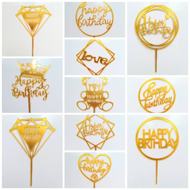 

Cake Topper Acrilyc Murah/Hiasan Kue Ulang Tahun/Tusukan Kue