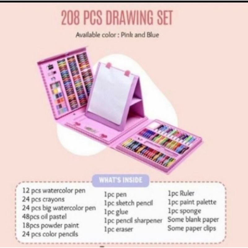 

Crayon Anak Set isi 208Pcs / Alat lukis Anak / Set Pensil Warna Anak