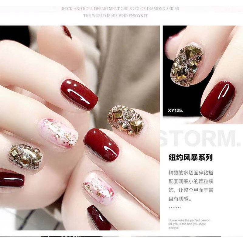 1 Box DIY Hiasan Kuku stiker Kuku Seni Dekorasi 3D Nail Art Shell bunga Manikur Glitter Fashion Popu